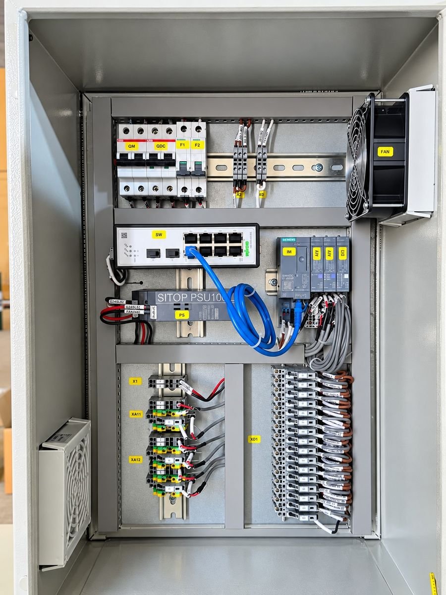 PLC and network control panel assembled in our Riyadh factory