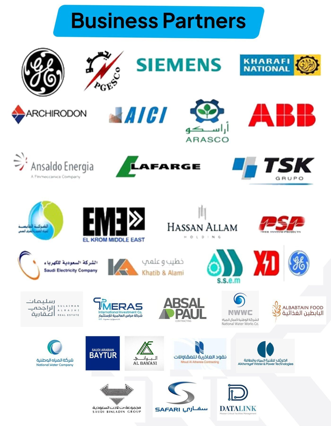 Malek Al-Riyadeh business partners logos